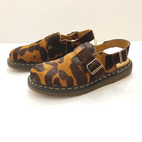 Dr Martens Jorge Made in England Hair On Slingback Mule Ocelot Men's Size 11